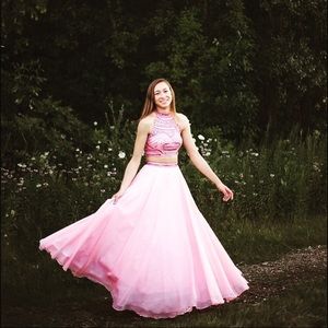 2 piece prom dress